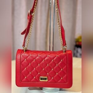 Badgley Mischka Red Quilted Crossbody Bag